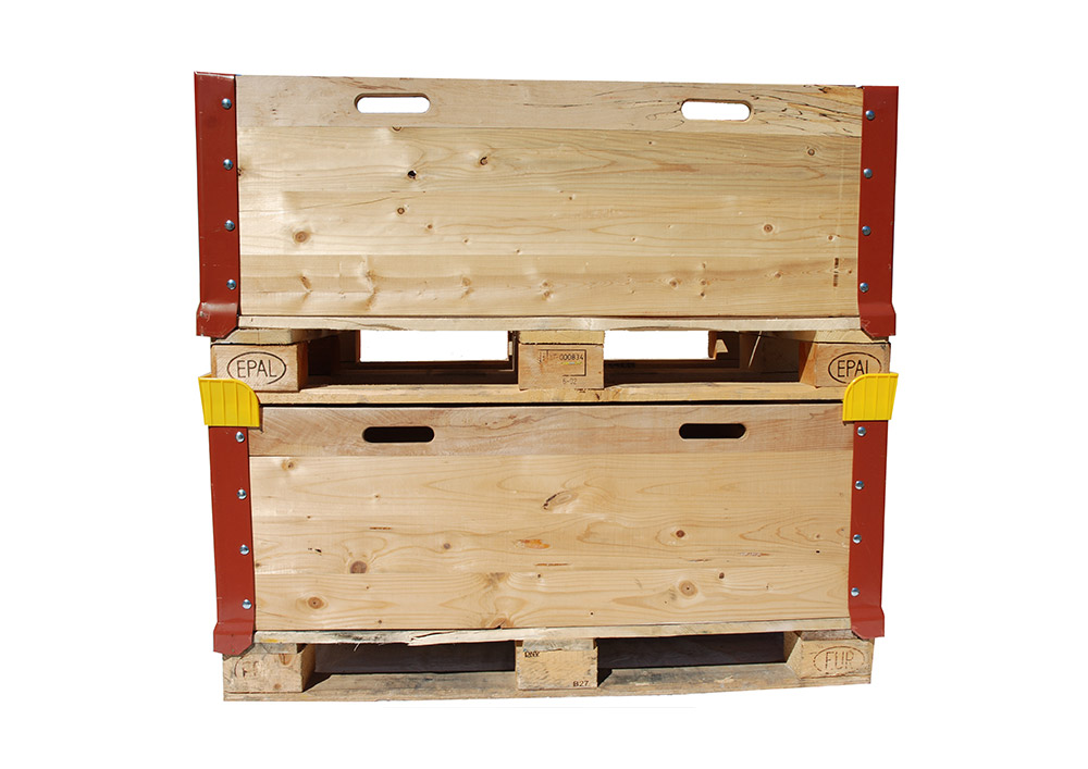 Stapelecken 144er Set Kunststoffstapelecke für Holzaufsatzrahmen aus schlagfestem PE 
